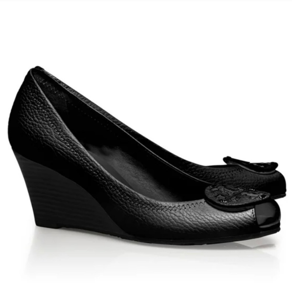 Tory Burch Sally 2 Wedge Peep Toe Pump Heel Size: 5.5